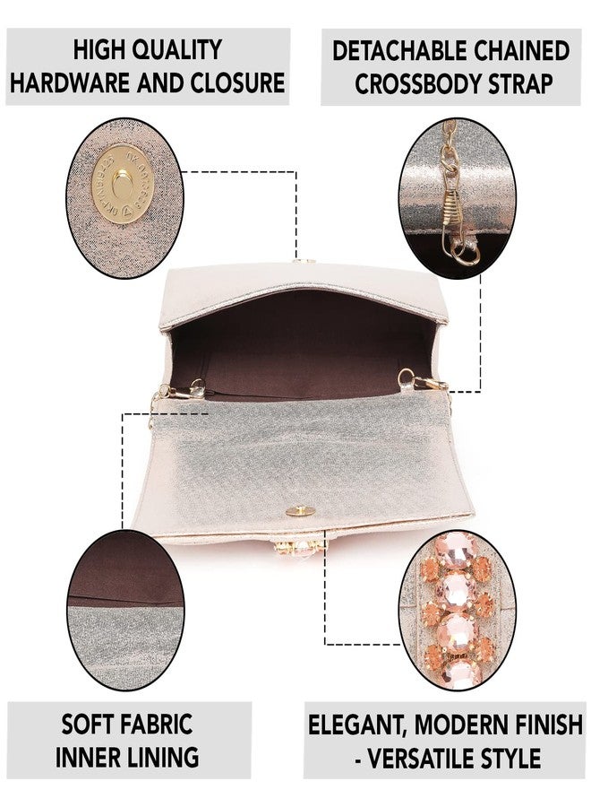 Peora Clutch Purses for Women Wedding Handmade Evening Handbags Party Bridal Clutch (C53C), Multicolour - Image 2